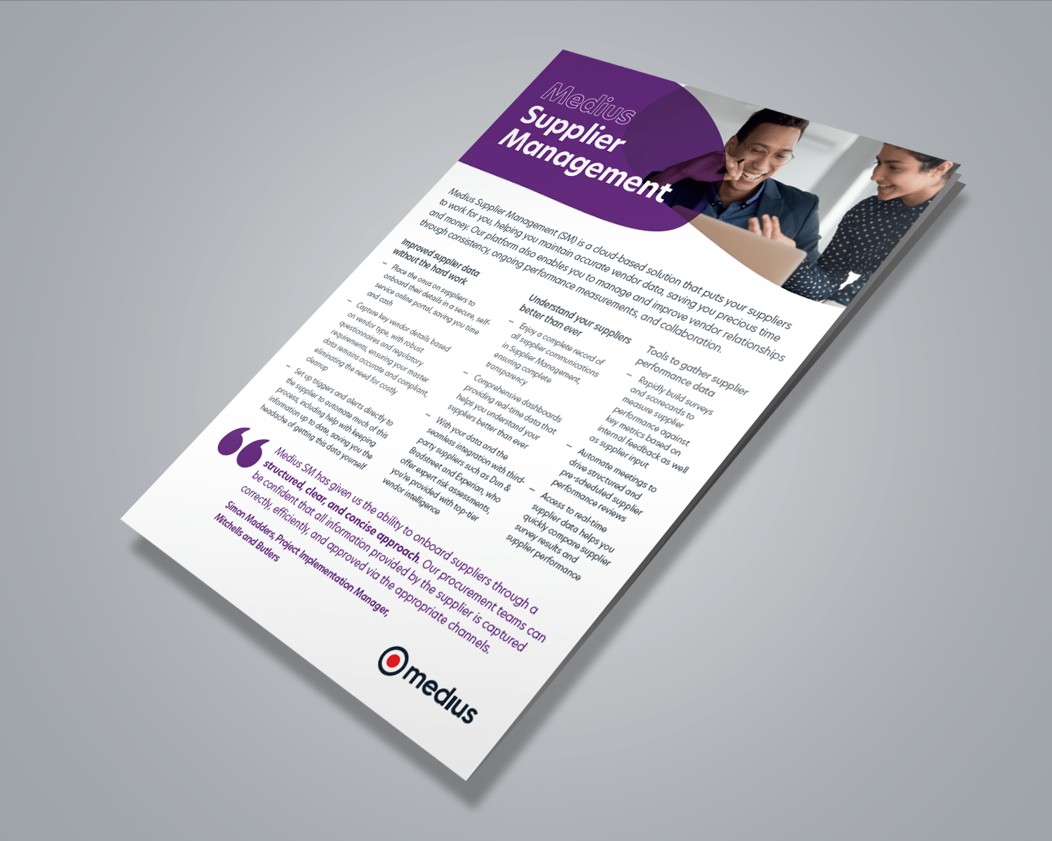 Medius Supplier Management Product Sheet Image