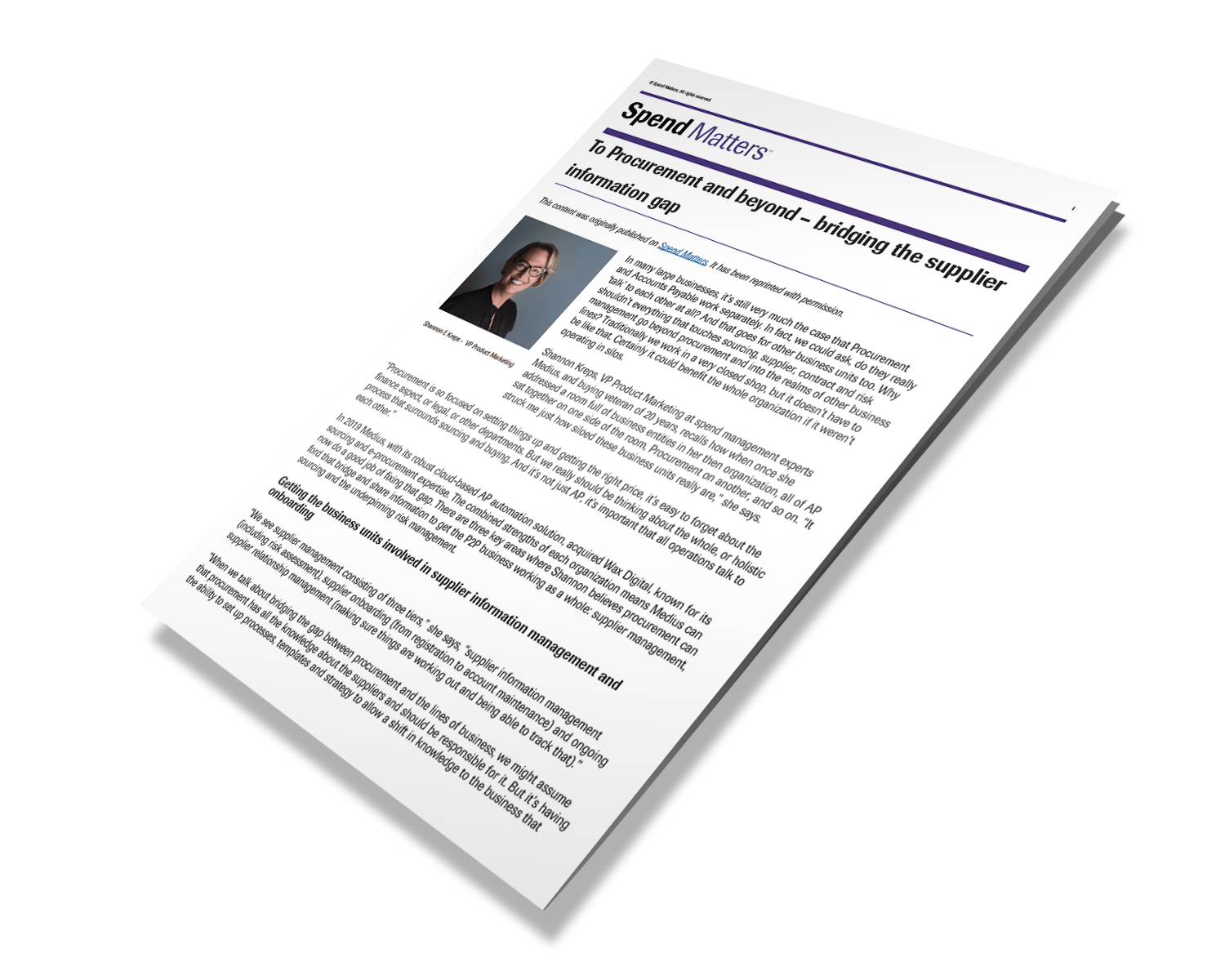 To Procurement and beyond – bridging the supplier information gap Image