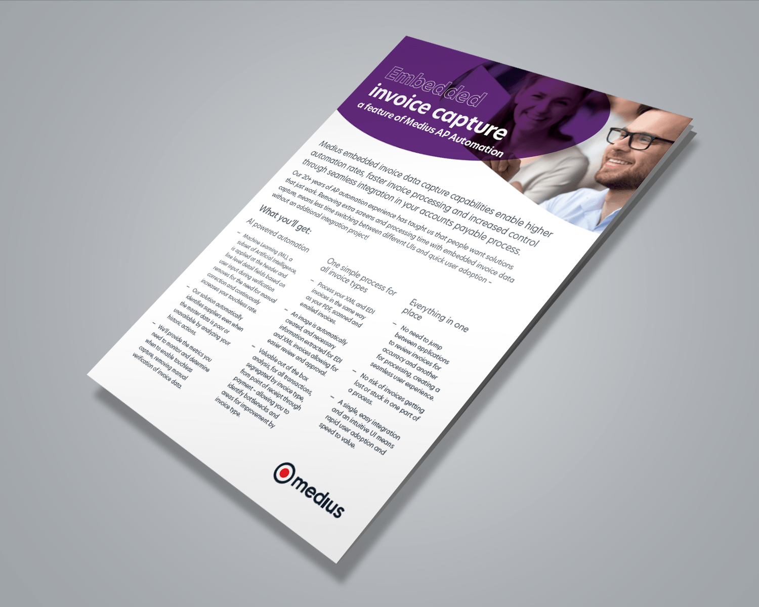 Medius Embedded invoice capture feature sheet Image