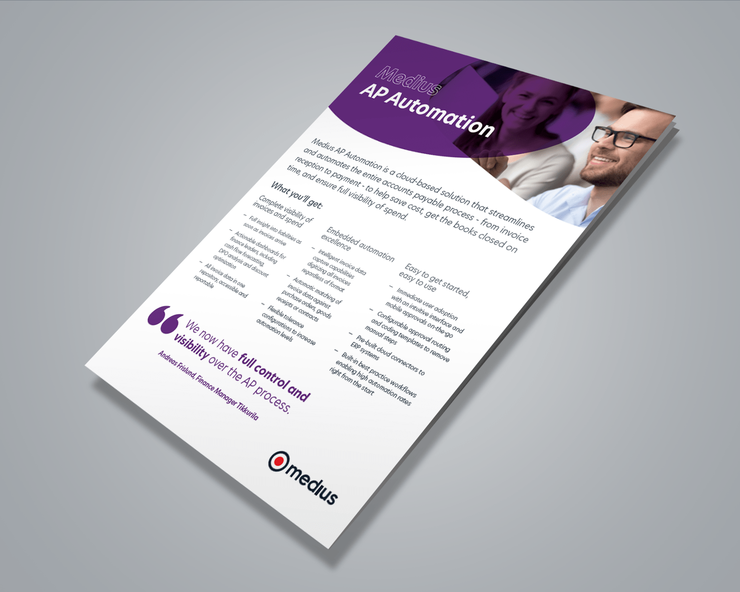 Medius Accounts Payable Automation Product Sheet Listing Image