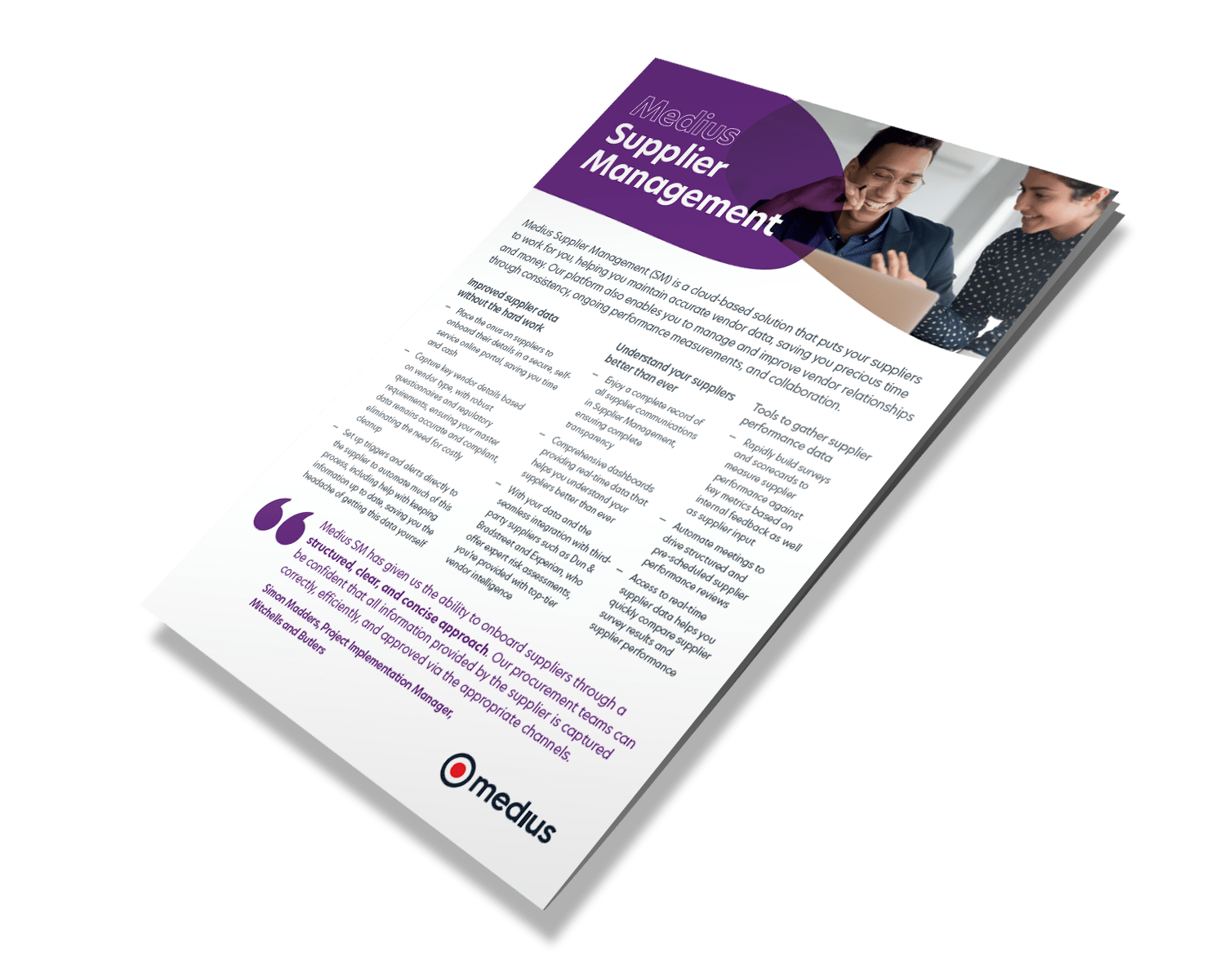 Medius Supplier Management Product Sheet Image