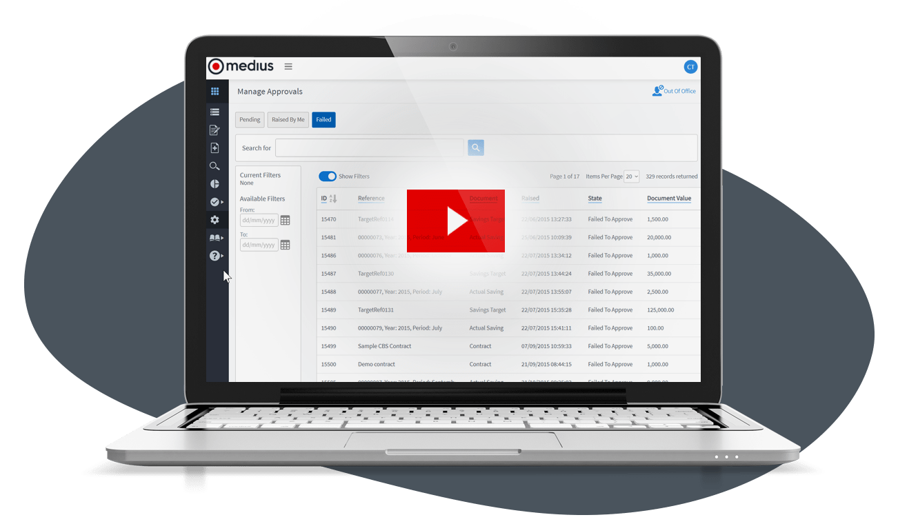 Medius Contract Management product tour Image
