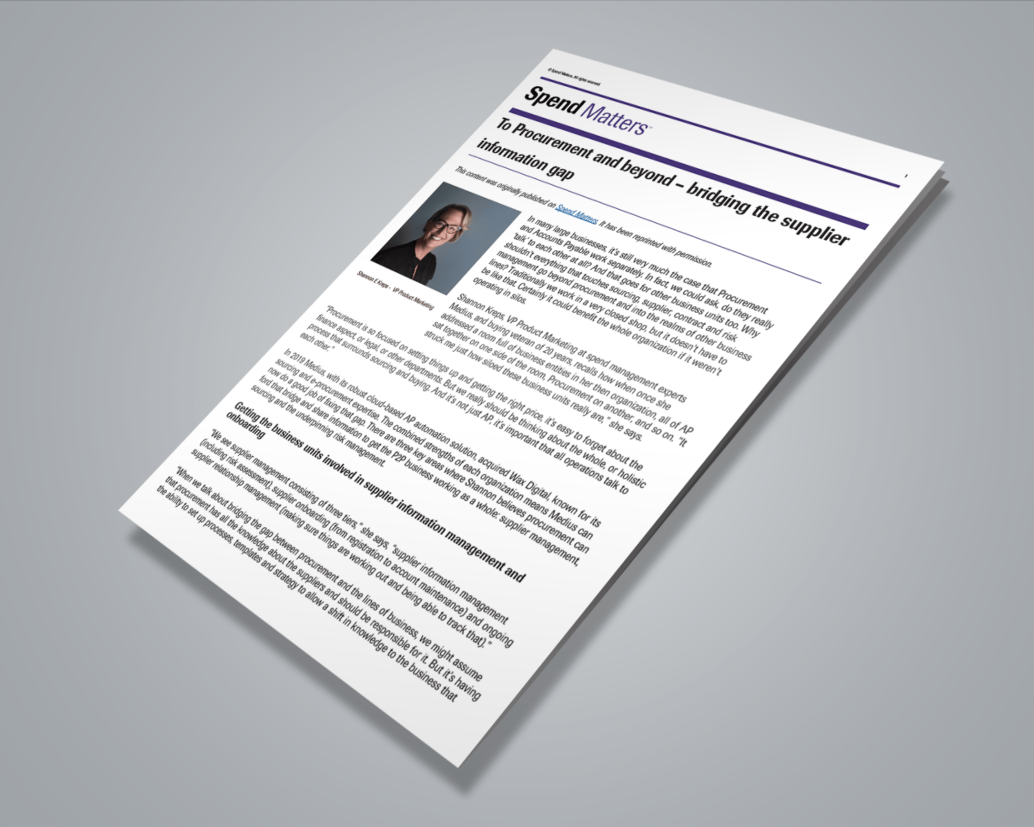 To Procurement and beyond – bridging the supplier information gap Image